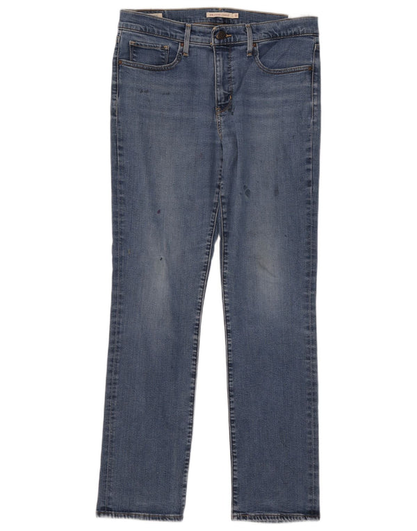 Levi's Damen 314 Shaping Straight Jeans W31 L31 Blaue Baumwolle