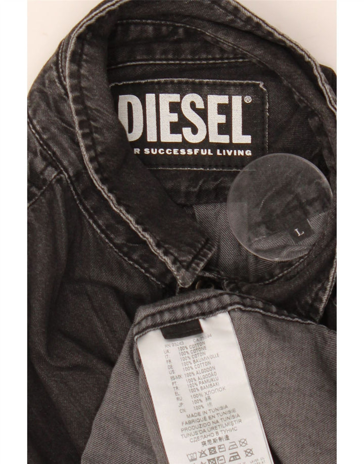 Diesel Herren-Jeanshemd, groß, schwarze Baumwolle