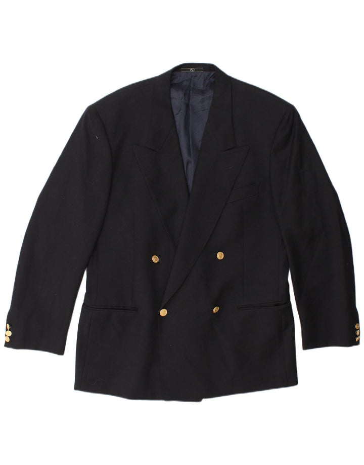 Valentino Herren-Blazer, zweireihig, IT 52 XL, schwarze Schurwolle