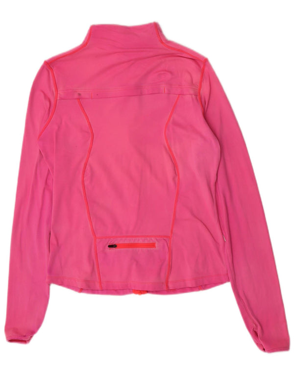 Ellesse Womens Trainingsanzug Top Jacke UK 12 Mittelrosa Nylon