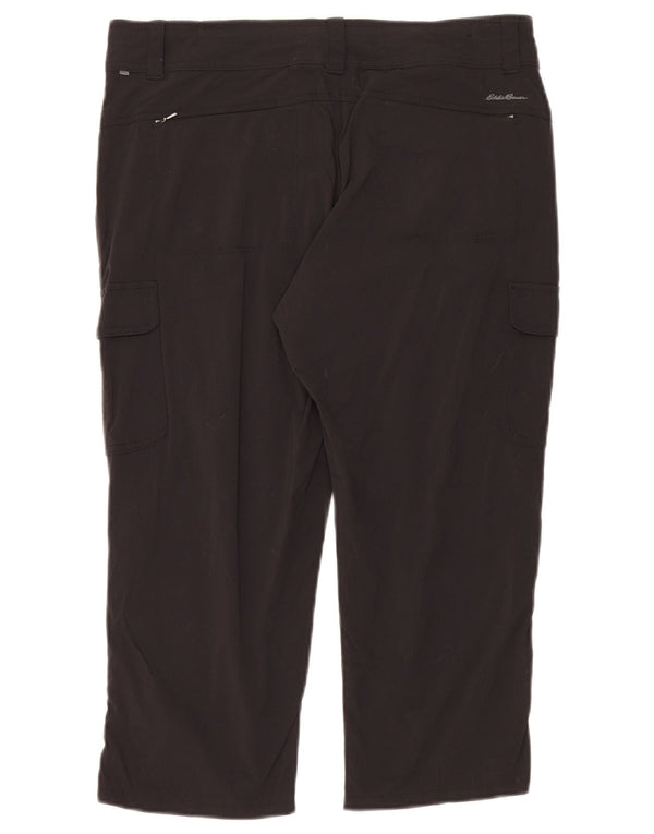 Eddie Bauer Damen Capri-Wander-Cargohose US 10 Large W32 L21 Schwarz