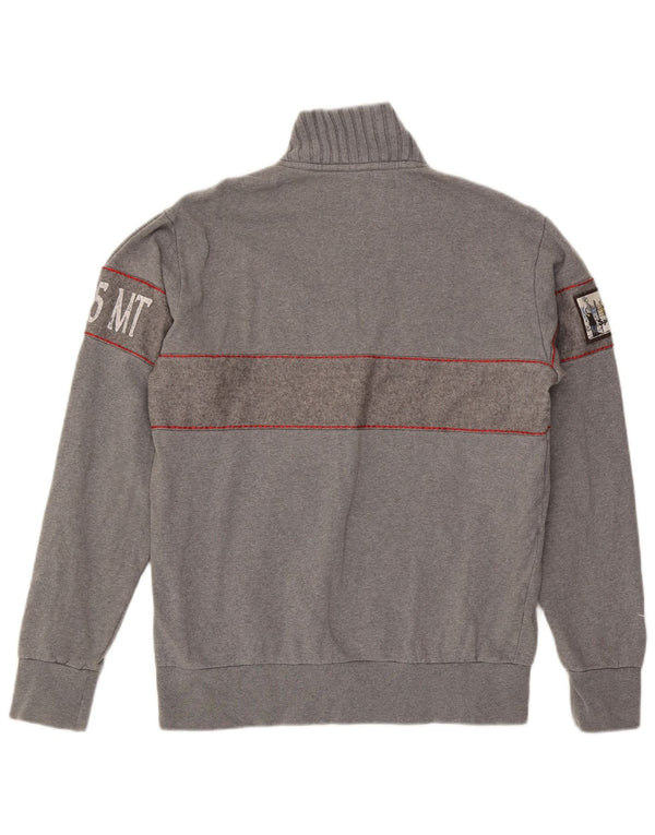 Diadora Herren-Sweatshirt mit grafischem Reißverschluss, XL, grau meliert, Baumwolle