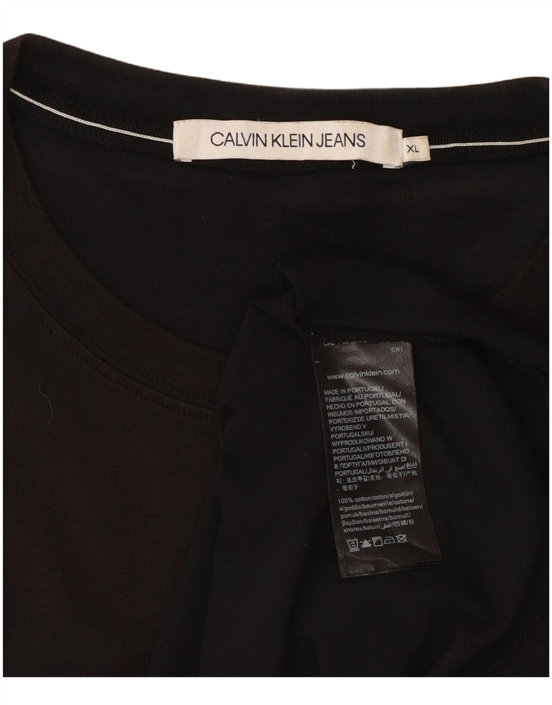 CALVIN KLEIN JEANS Herren Grafik T-Shirt Top XL Schwarz Baumwolle