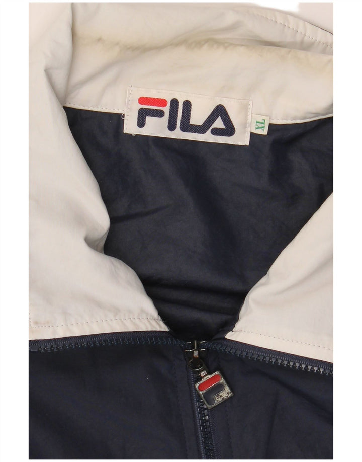 Fila Herren-Trainingsanzug-Oberteil, Jacke XL, Marineblau, Farbblock