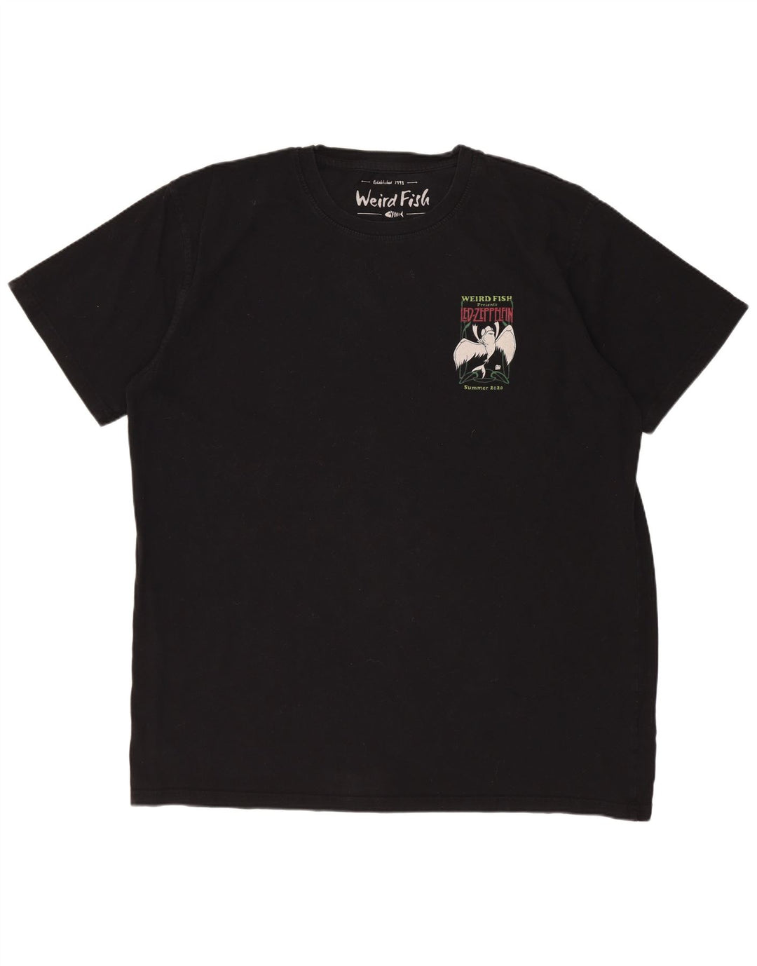 WEIRD FISH Herren Grafik T-Shirt Top XL Schwarz Baumwolle