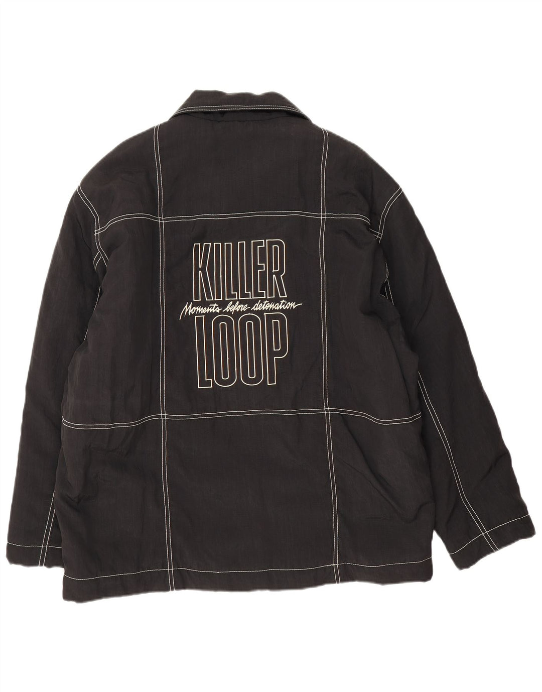 Killer Loop Herren-Bomberjacke mit Grafik, UK 38, mittelschwarz, Polyamid