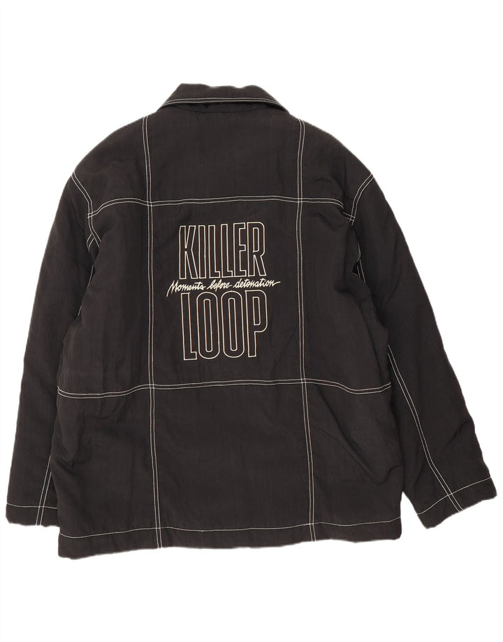 Killer Loop Herren-Bomberjacke mit Grafik, UK 38, mittelschwarz, Polyamid