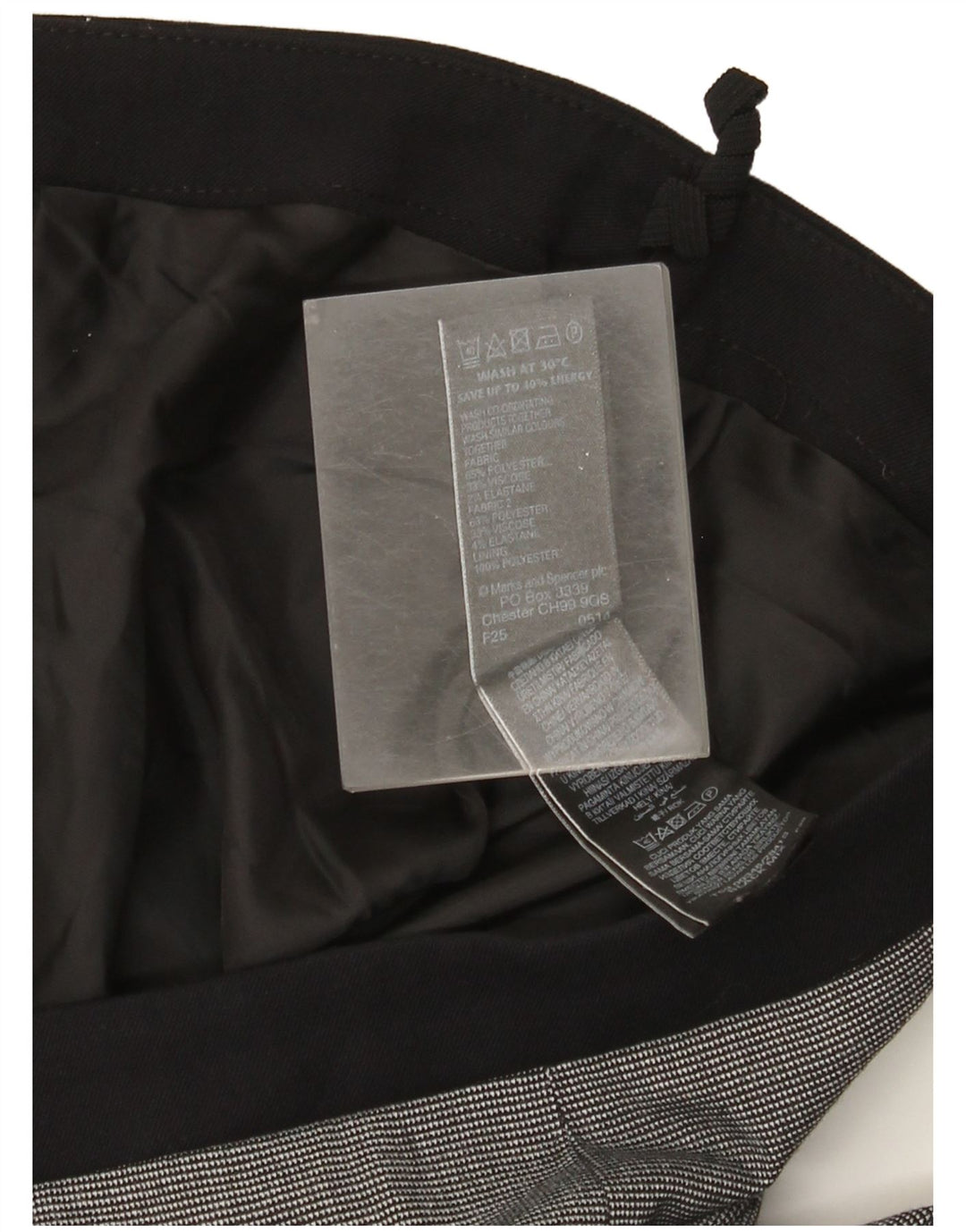 Marks & Spencer Damen Bleistiftrock UK 14 Large W34 Schwarz kariertes Polyester