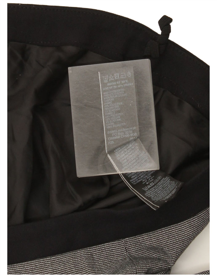 Marks & Spencer Damen Bleistiftrock UK 14 Large W34 Schwarz kariertes Polyester