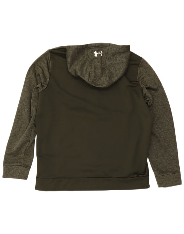 Under Armour Herren Cold Gear Zip Hoodie Pullover XL Khaki geflecktes Polyester