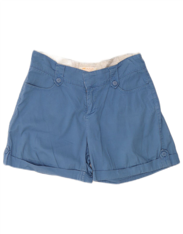 LEE Damen Freizeitshorts US 4 Small W27 Blaue Baumwolle