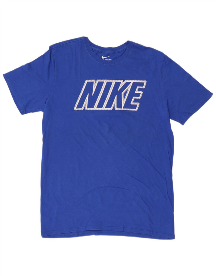 NIKE Herren-T-Shirt mit sportlichem Schnitt und Grafik, Größe L, Blau