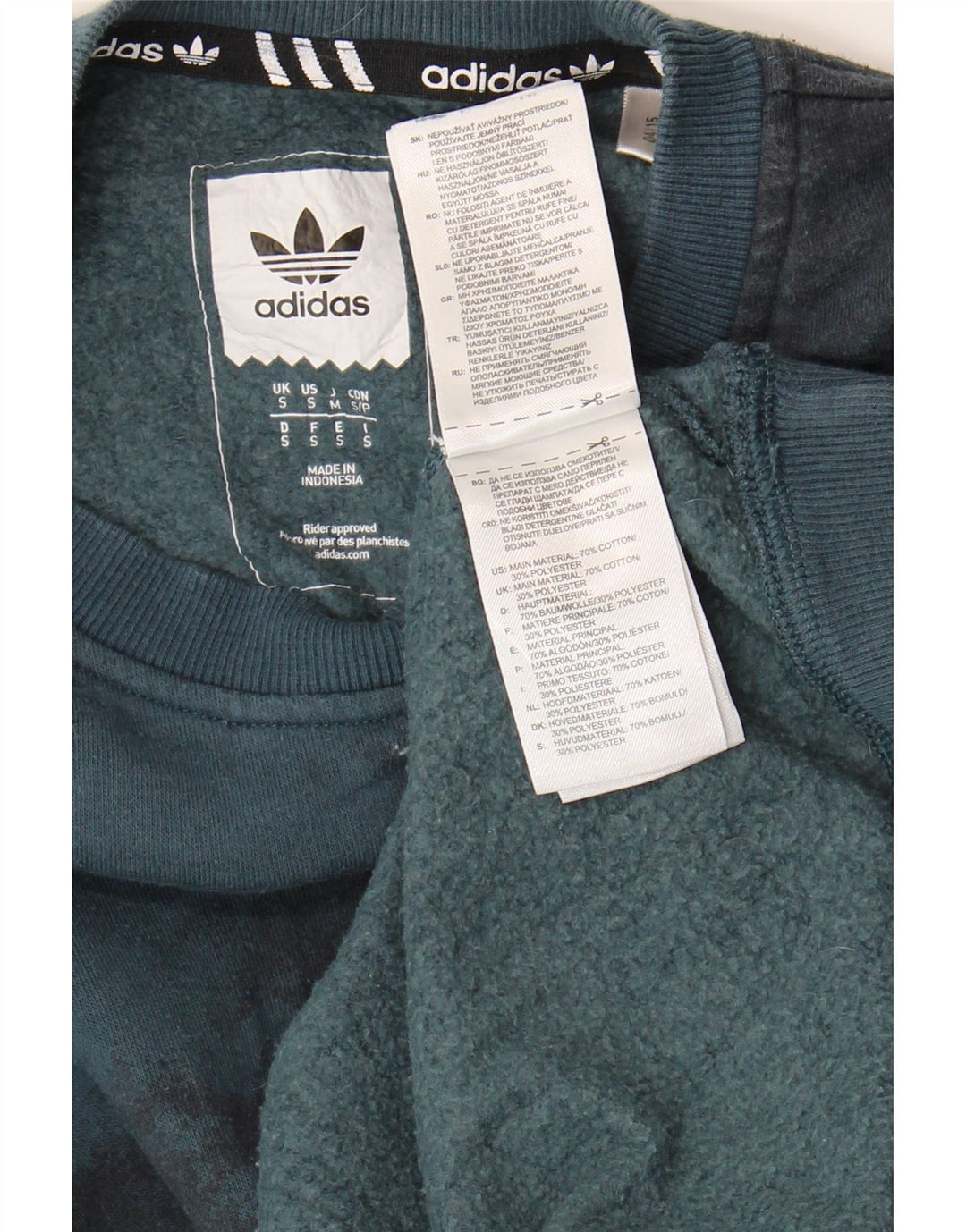 Adidas Herren Sweatshirt Pullover Small Blue Tie Dye Baumwolle