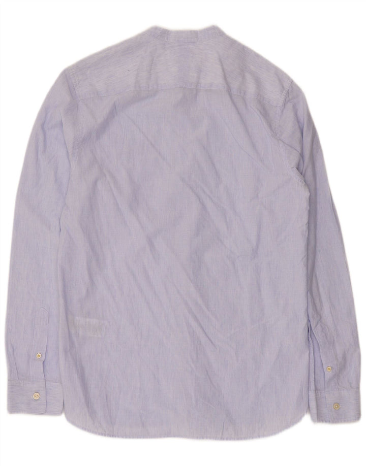Ted Baker Herrenhemd, Größe 3, mittelblau, Nadelstreifen-Baumwolle