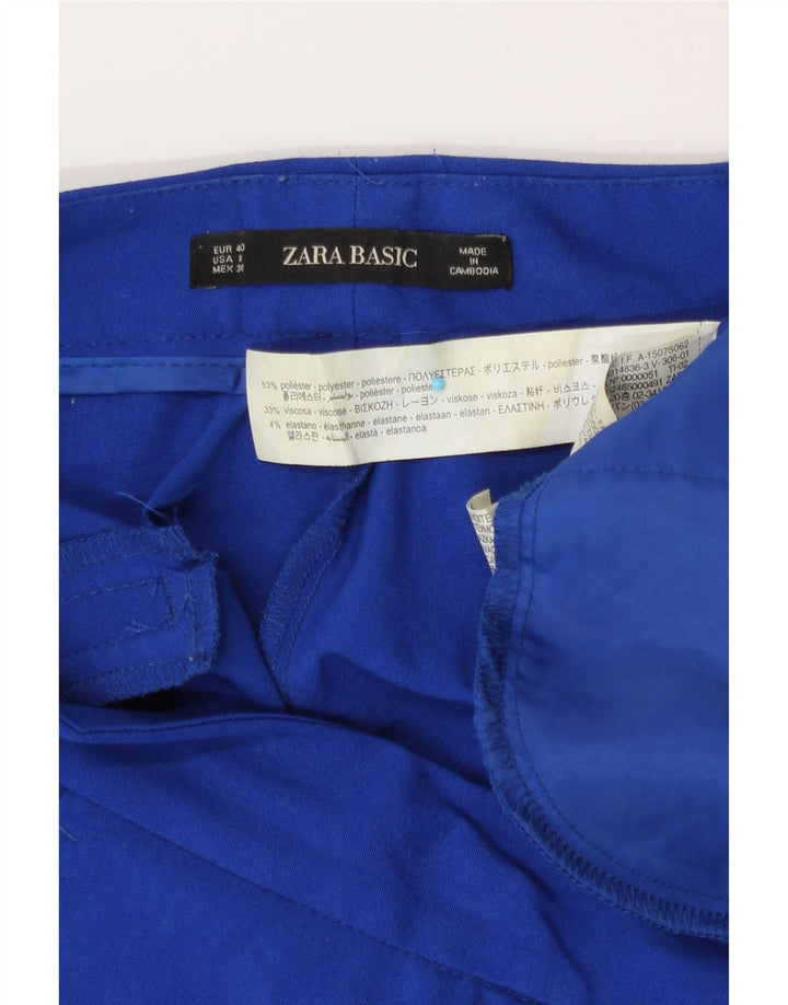 Zara Damen Skinny-Cropped-Hose EU 40 Medium W30 L26 Blaues Polyester