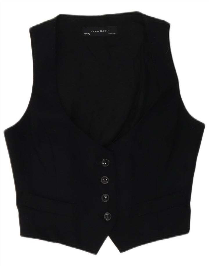 Zara Damen Weste UK 14 Large Schwarz