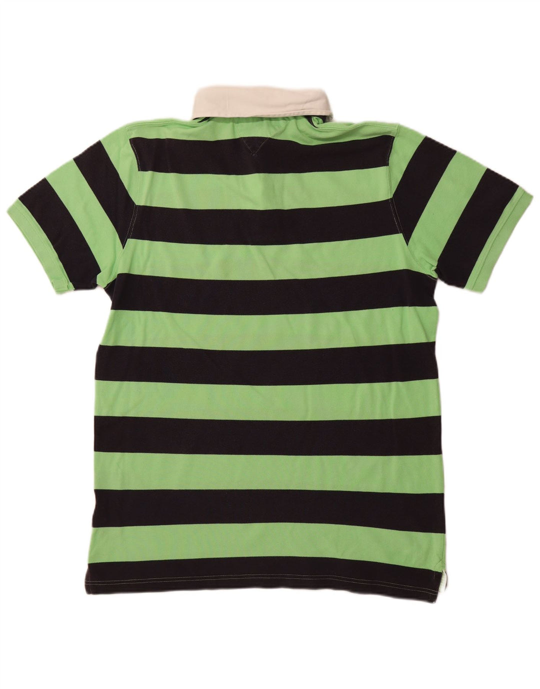 TOMMY HILFIGER Herren Rugby-Poloshirt 2XL grün gestreift aus Baumwolle