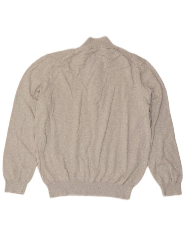 Crew Clothing Herren-Pullover mit Reißverschluss, XL, graue Baumwolle
