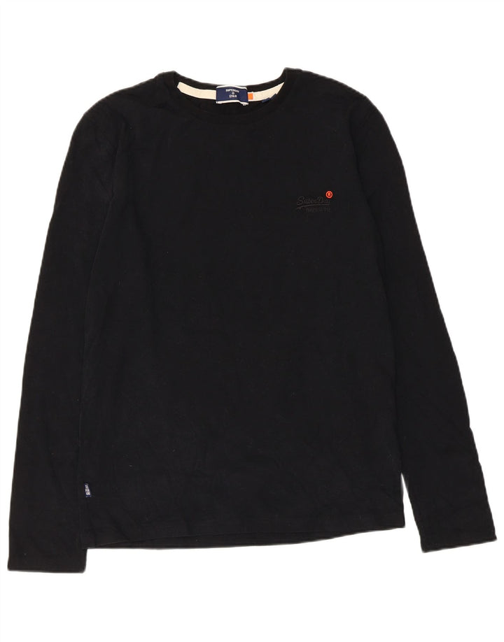 Superdry Herren-Oberteil aus Baumwolle, langärmlig, Größe S, Schwarz