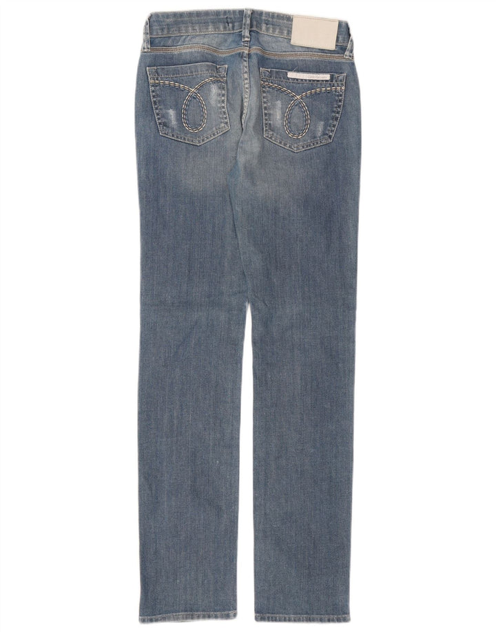 Calvin Klein Damen Straight Jeans W26 L31 Blaue Baumwolle