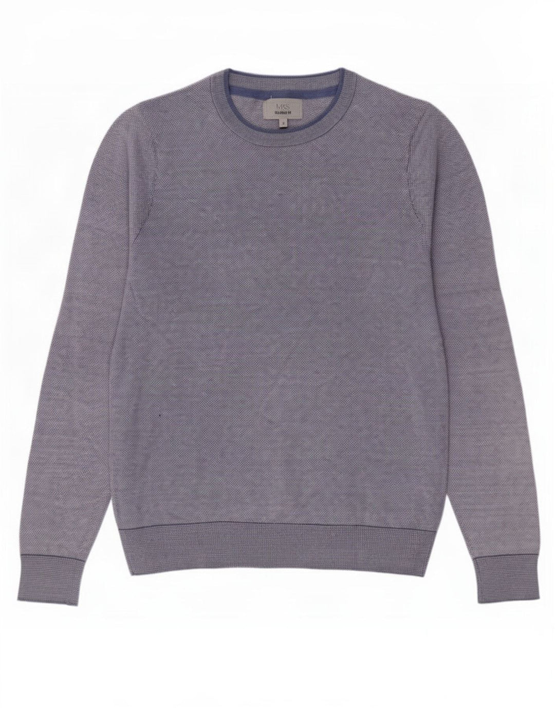 Marks & Spencer Herren-Pullover mit maßgeschneiderter Passform, Rundhalsausschnitt, Größe S, Blau