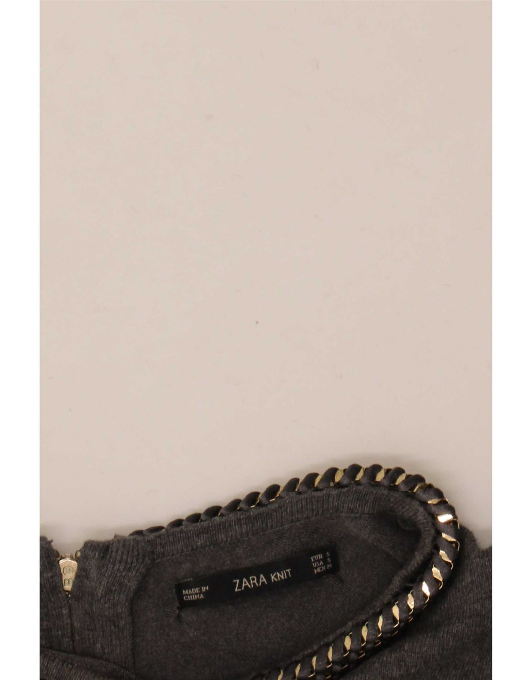 Zara Damen-Pullover mit U-Boot-Ausschnitt, Gr. 10, Größe S, Grau
