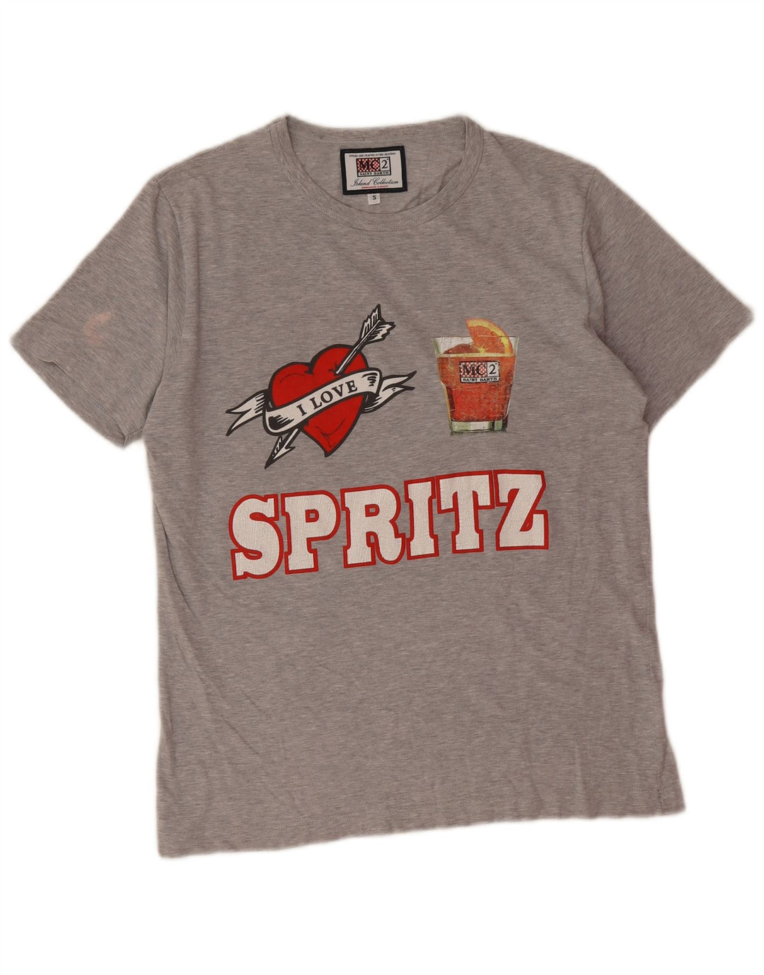 MC2 SAINT BARTH Herren-T-Shirt mit Grafik, Größe S, Grau, Baumwolle