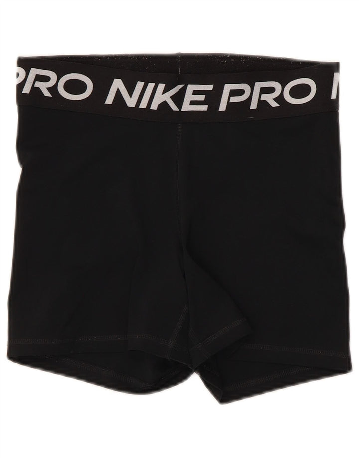Nike Damen Dri Fit Graphic Sport Shorts UK 12 Medium Schwarz Polyester