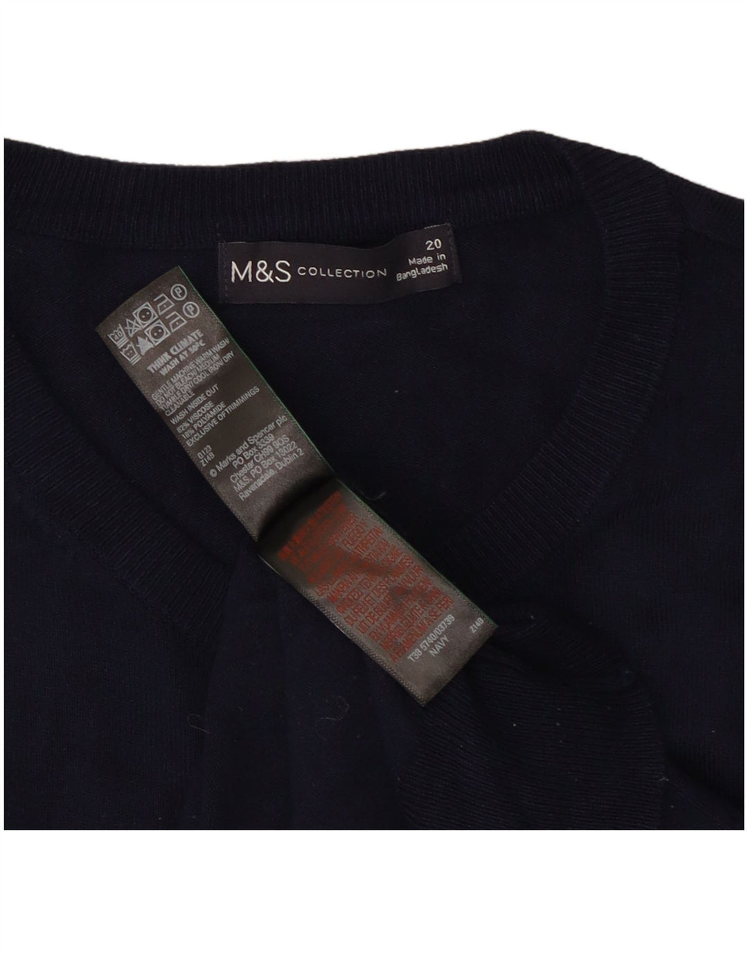 Marks & Spencer Damen-Cardigan-Pullover UK 20 2XL Marineblaue Viskose