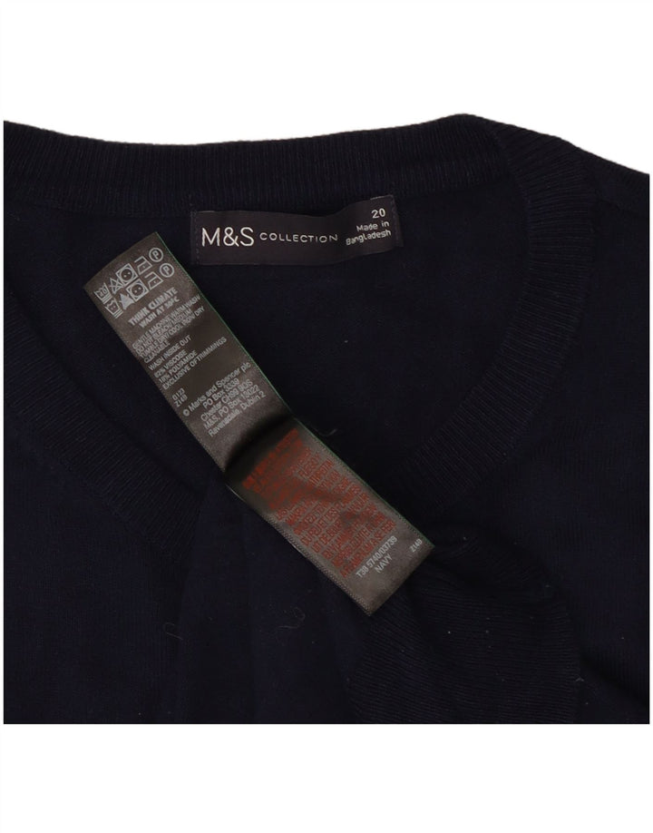 Marks & Spencer Damen-Cardigan-Pullover UK 20 2XL Marineblaue Viskose