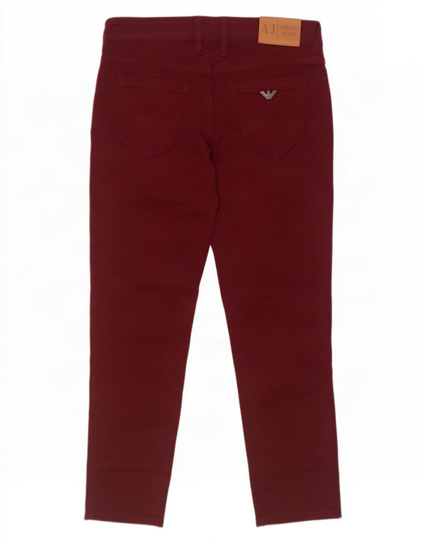 Armani Damen Slim Jeans W31 L29 Burgund Baumwolle