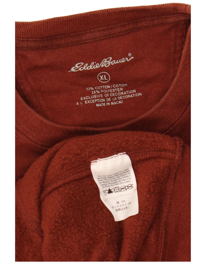 EDDIE BAUER Herren Grafik-Sweatshirt-Pullover XL, braune Baumwolle