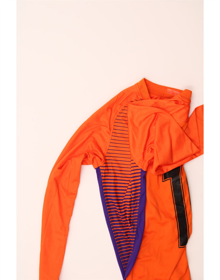 NIKE Boys Dri Fit Graphic Top Long Sleeve 10-11 Years Medium Orange Vintage Nike and Second-Hand Nike from Messina Hembry 