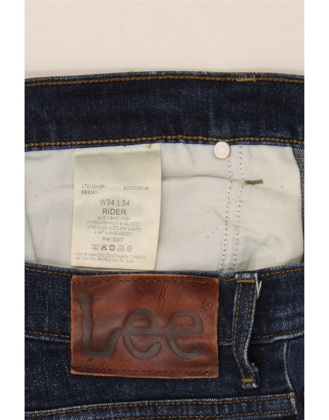 Lee Herren Rider Slim Jeans W34 L34 Blaue Baumwolle