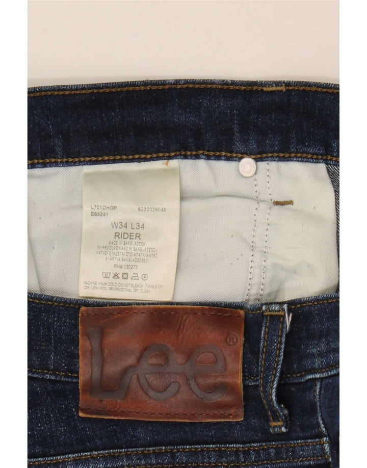 Lee Herren Rider Slim Jeans W34 L34 Blaue Baumwolle