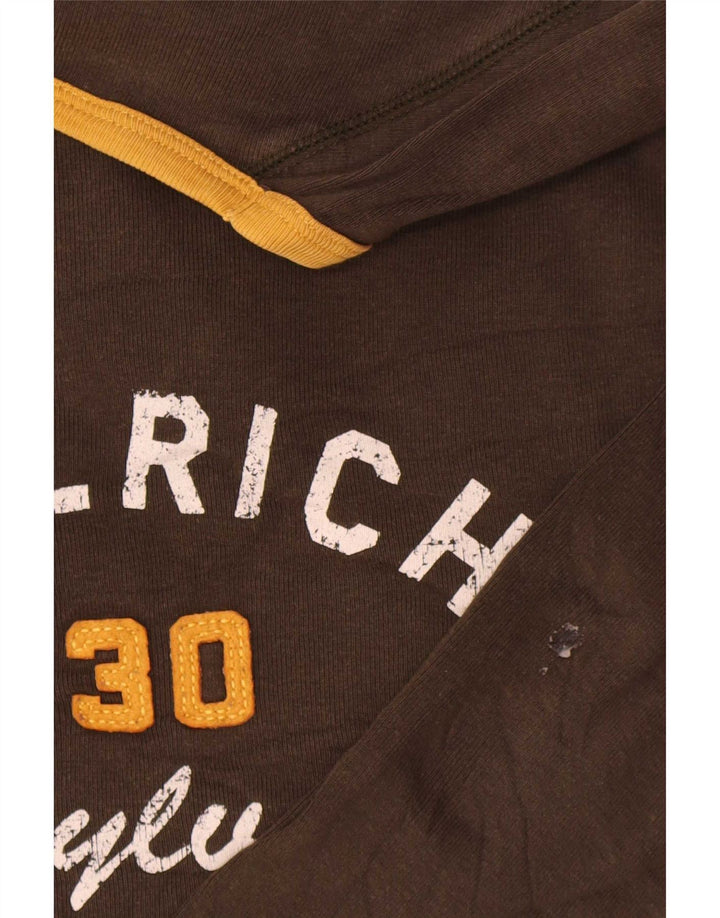 Woolrich Herren-Grafik-Oberteil, langärmelig, 2XL, braune Baumwolle