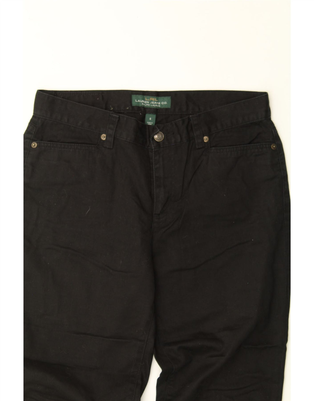 RALPH LAUREN Womens Capri Jeans US 6 Medium W30 L21 Black Cotton Vintage Ralph Lauren and Second-Hand Ralph Lauren from Messina Hembry 