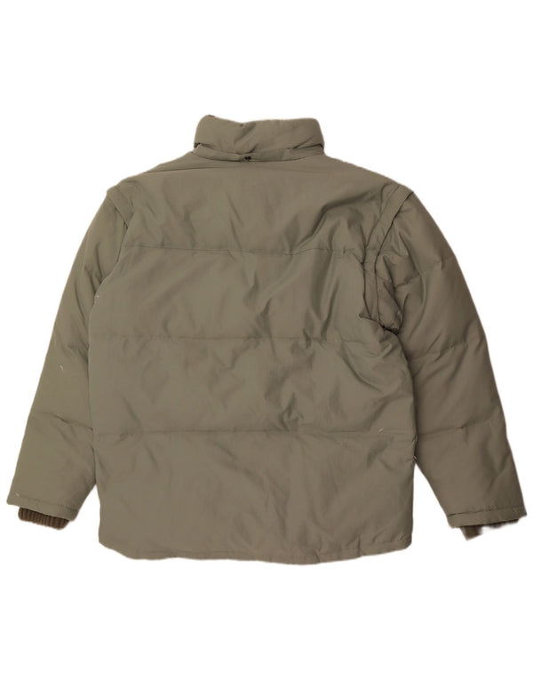 Fila Herren Wattierte Jacke UK 40 Large Grün Polyester