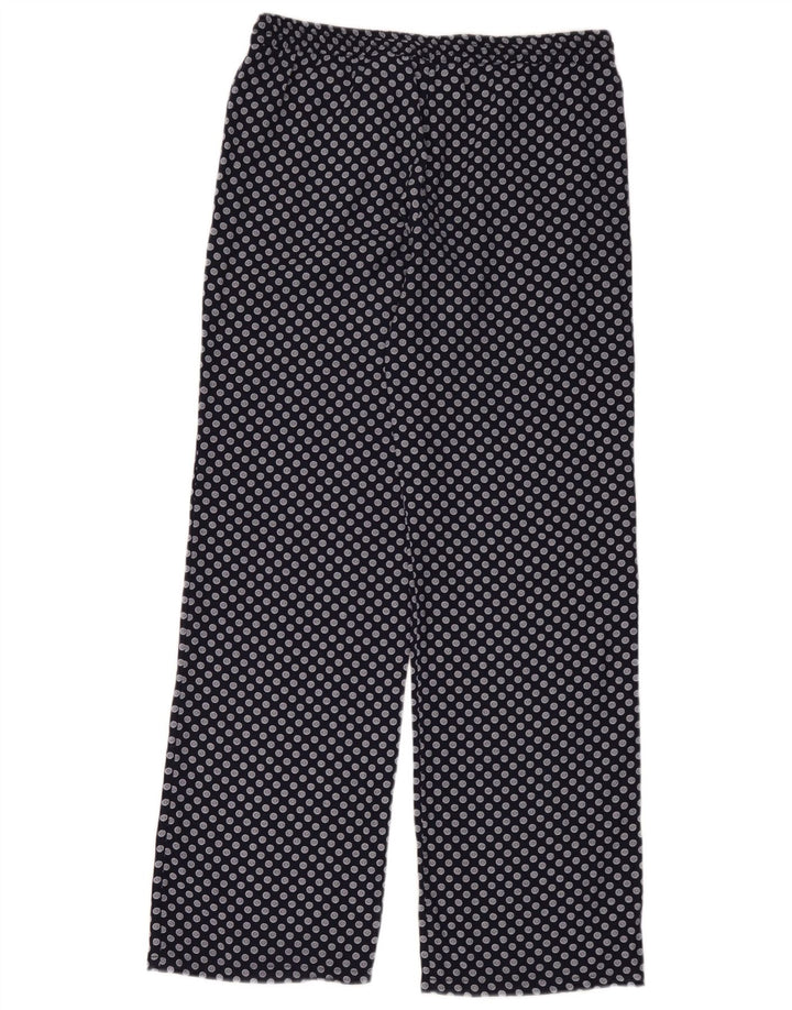 Zara Damen-Hose mit weitem Bein, mittelgroß, W30, L32, marineblau geflecktes Polyester