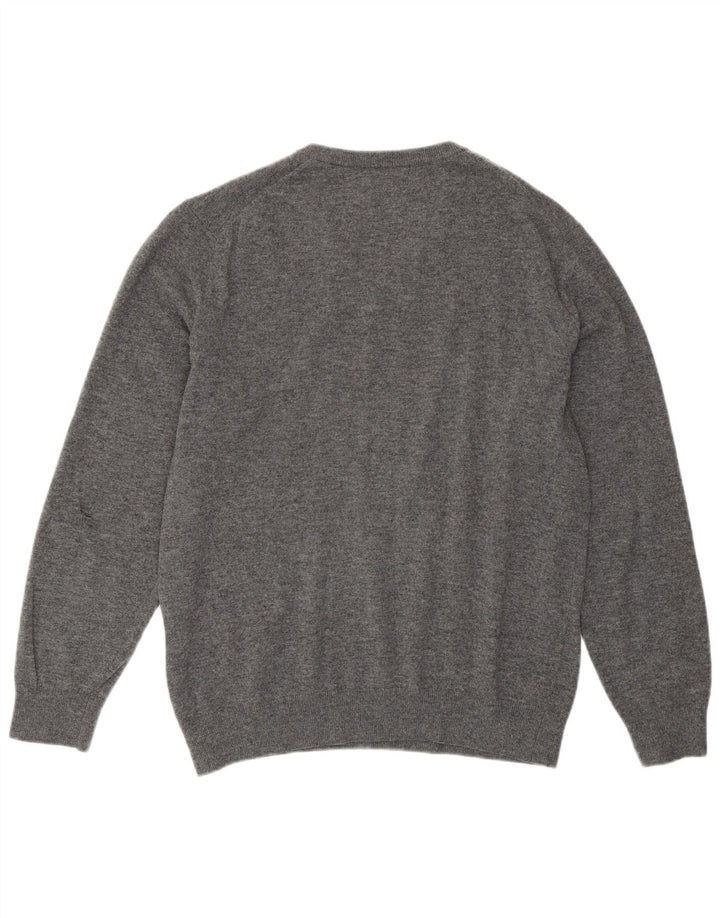 GANT Herren-Pullover mit V-Ausschnitt, XL, graue Lammwolle