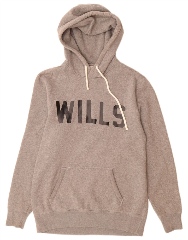 JACK WILLS Herren-Kapuzenpullover mit Grafik, XS, graue Baumwolle