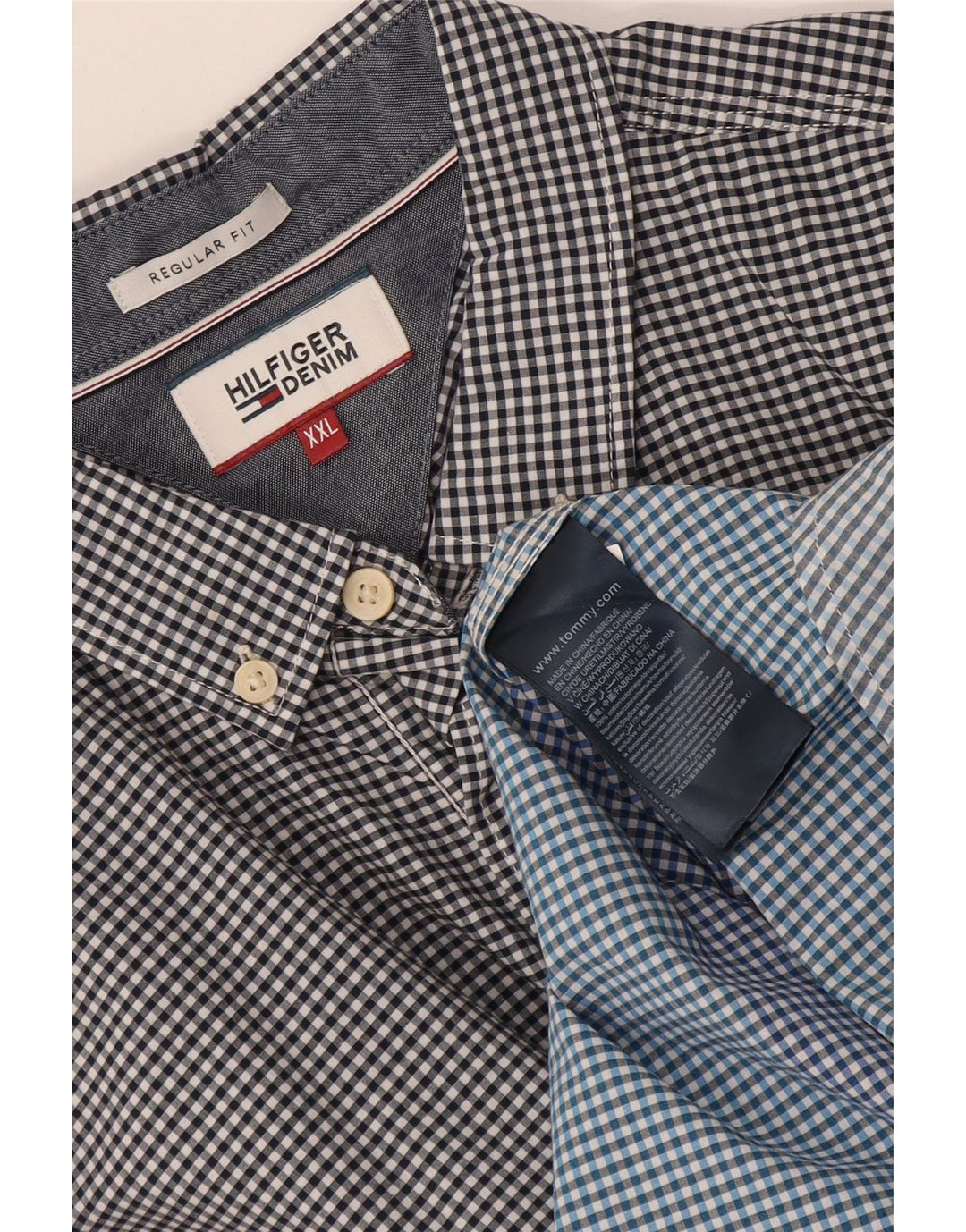 Tommy Hilfiger Herren-Hemd mit normaler Passform, 2XL, mehrfarbig, Gingham-Baumwolle