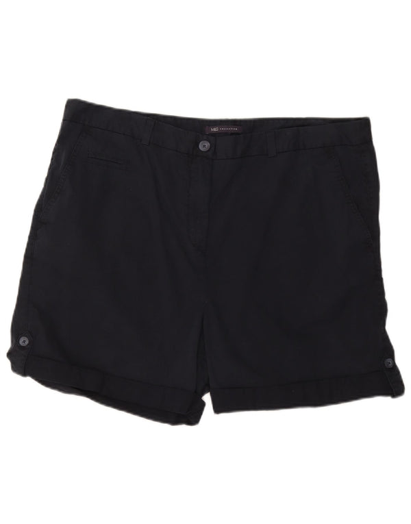 Marks & Spencer Damen Chinoshorts UK 18 XL W38 Marineblaue Baumwolle
