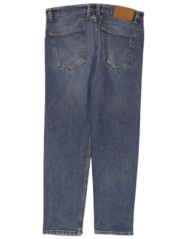 Zara Herren Straight Jeans EU 46 XL W36 L30 Blaue Baumwolle