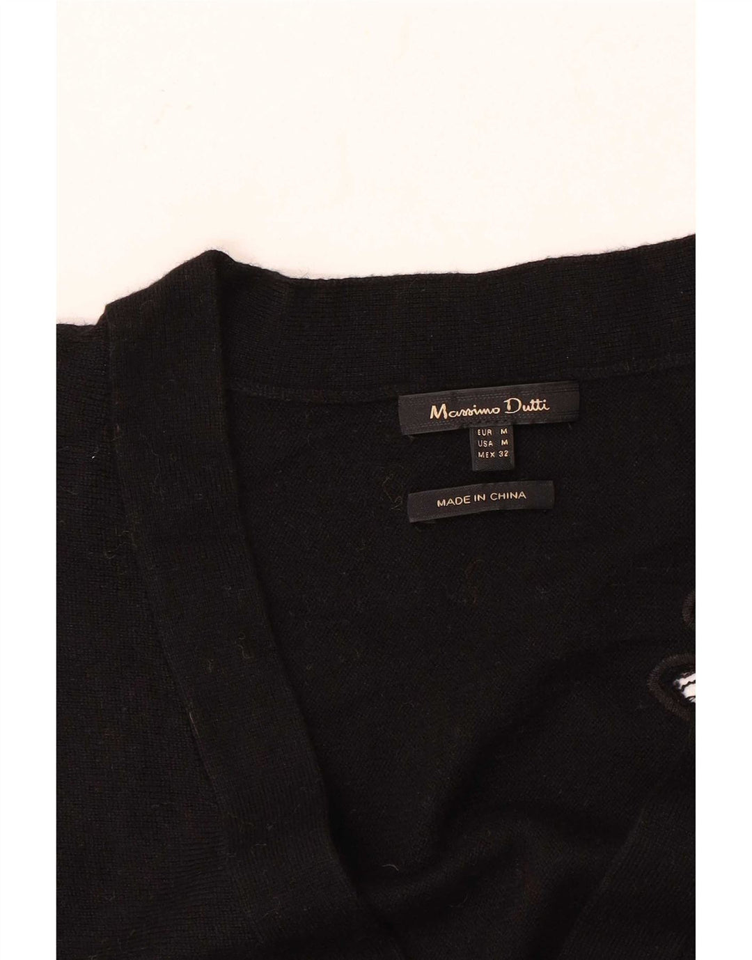 Massimo Dutti Damen-Strickjacke in Übergröße, Gr. 14, Mittelschwarz mit Blumenmuster