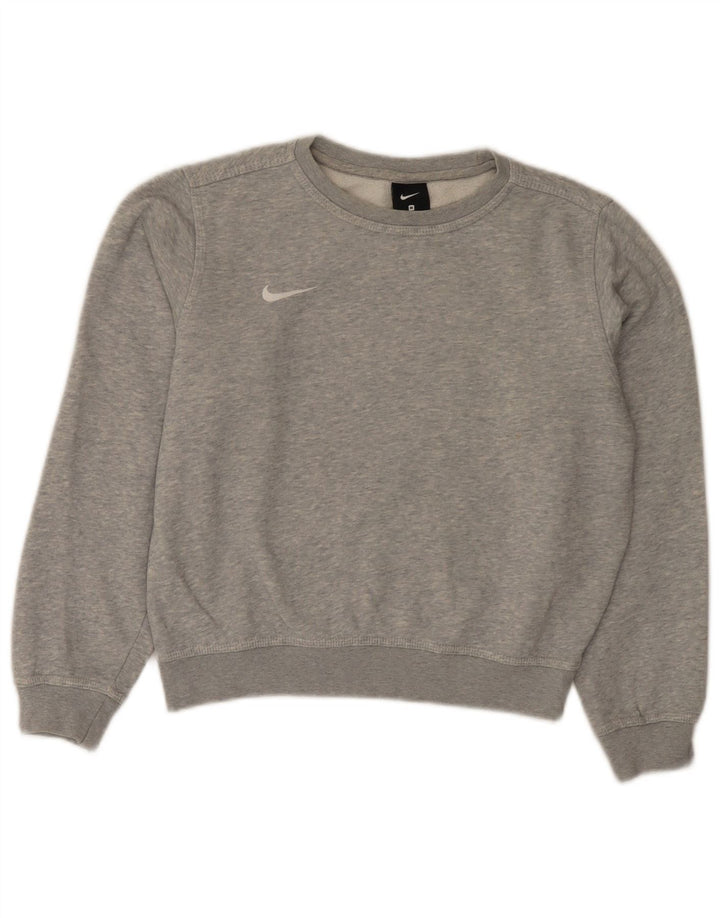 Nike Sweatshirt-Pullover für Jungen, 10–11 Jahre, mittelgrau gefleckte Baumwolle