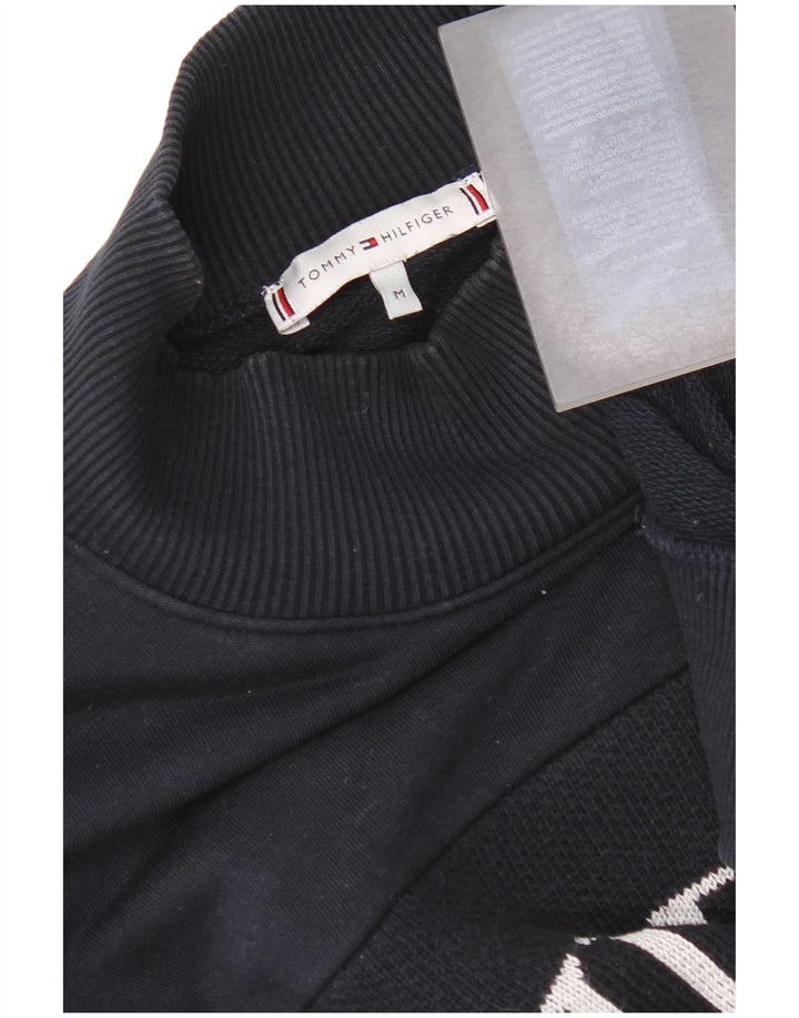 Tommy Hilfiger Damen Grafik-Sweatshirt-Pullover UK 14 Mittelschwarze Baumwolle