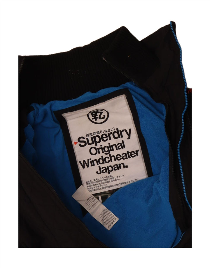 Superdry Herren Windcheater Windjacke UK 40 Large Schwarz Modern