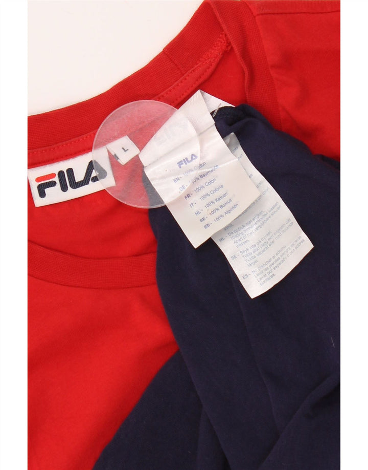 Fila Herren-T-Shirt mit Grafik, groß, mehrfarbig, Colourblock-Baumwolle