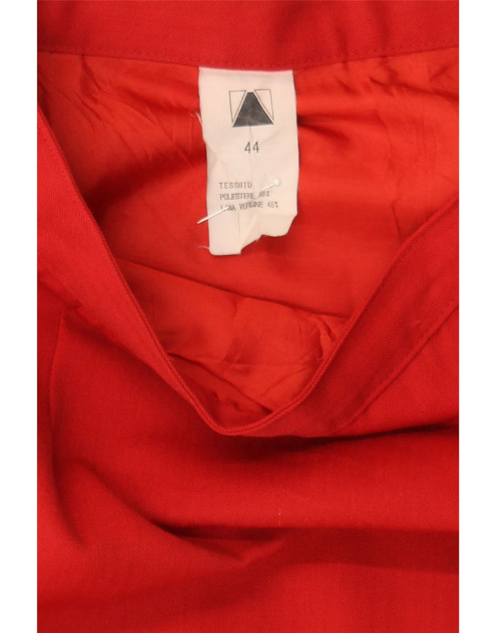 VINTAGE Womens High Waist Midi Skirt IT 44 Medium W26  Red Polyester Vintage Vintage and Second-Hand Vintage from Messina Hembry 